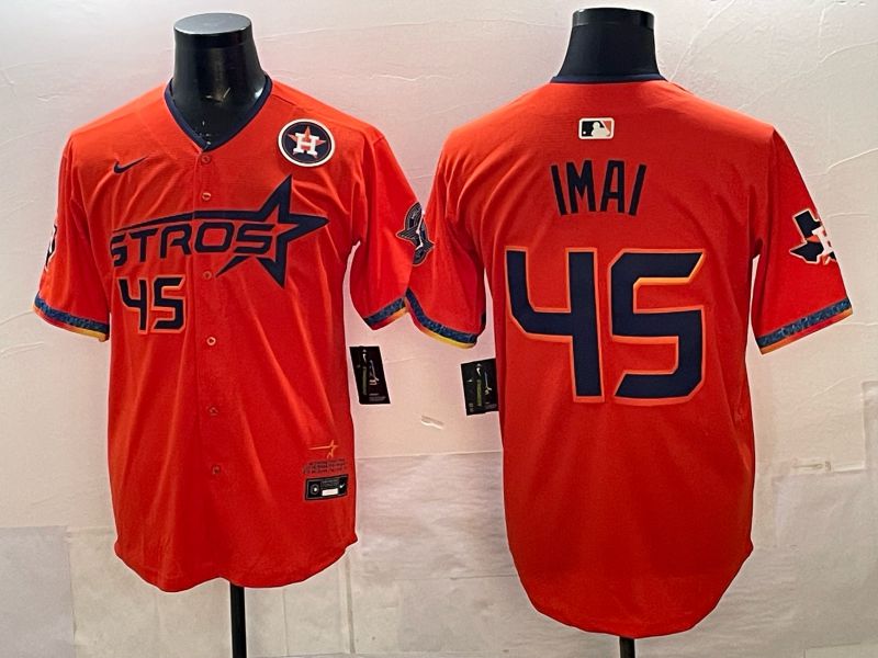Men 2026 Houston Astros #45 Imai Orange 4th generations Nike MLB Jersey style 02